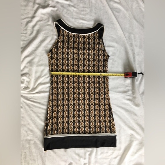 Vol 1 super short black/tan/white sleeveless dress. - Picture 2 of 2